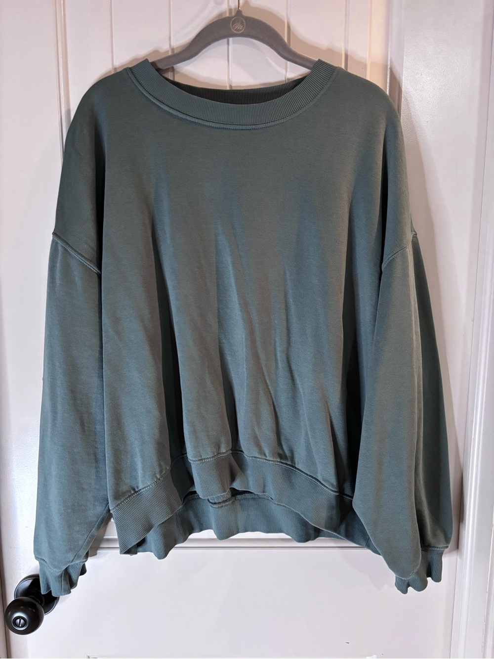 H&M Oversized Crewneck Sweatshirt in Sage Green